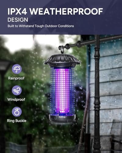 Buzbug LED Bug Zapper Indoor Outdoor, 10 Years Lifespan, 6.5ft Power Cord, IPX4 Waterproof, High-Voltage, Mosquito Zapper, Fly Trap Mosquito Trap, Fly Killer Fly Zapper - Image 14