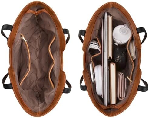 Montana West Tote Bag for Women Top Handle Satchel Purse Oversized Shoulder Handbag Hobo Bags Brown Christmas Gift MWC-118BR - Image 4