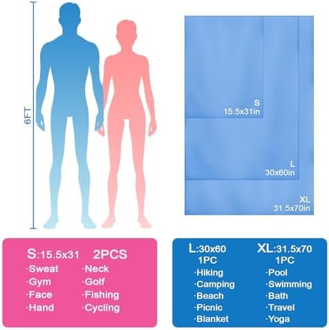 50% Off till 6/30: Yaozoon Beach Towel XL Size Microfiber Quick Dry Swimming Pool Camping Travel Body Towels (Blue, 1 Pack XL) - Image 3