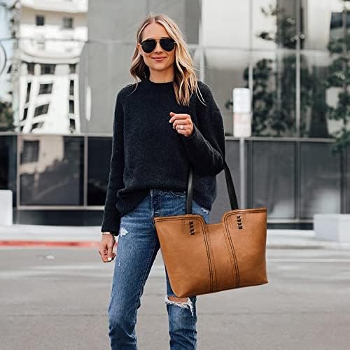 Montana West Tote Bag for Women Top Handle Satchel Purse Oversized Shoulder Handbag Hobo Bags Brown Christmas Gift MWC-118BR - Image 6