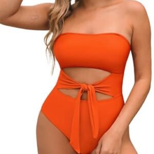 50% Off: Pink Queen Women Strapless Cutout One Piece...