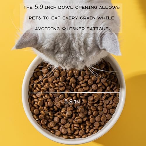 50% off till 7/31: Whimsicalfox Raised Cat Bowls, Cat Food Bowls Elevated, Animal Theme Cute Ceramic Cat Bowl for Indoor Cats, Pet Slow Feeder Water Bowl, Whisker Friendly Prevents Dark Chins, Easy to Clean(Yellow Duck) - Image 6