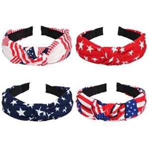 Budsmile 4PCS American Flag Headbands for Women Girls...