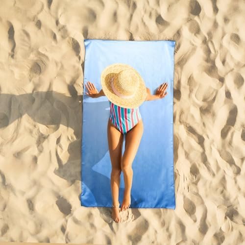 50% Off till 6/30: Yaozoon Beach Towel XL Size Microfiber Quick Dry Swimming Pool Camping Travel Body Towels (Blue, 1 Pack XL) - Image 2