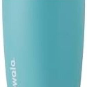 Owala SmoothSip Slider Insulated Stainless Steel Coffee Tumbler, Reusable Iced Coffee Cup, Hot Coffee Travel Mug, BPA Free 12 oz, Grey/Blue (Beachy Breeze)