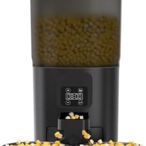 PAPIFEED Black Automatic Cat Feeder for 2 Cats, 7L...