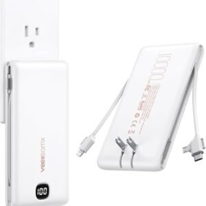 40% OFF: VEEKTOMX Portable Charger with Built in Cables...