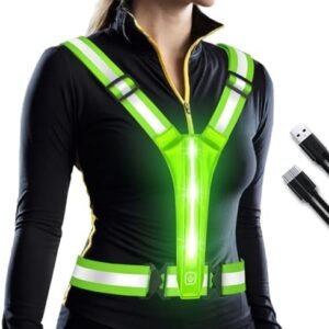 LED Reflective Vest Running Gear, Lights Up Vest Rechargeable,...