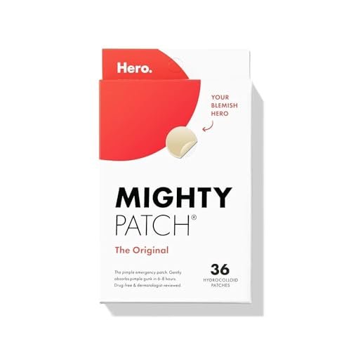 175,992 Reviews: Mighty Patch™ Original patch from Hero Cosmetics – The #1 Hydrocolloid Acne Pimple Patch for Shrinking Zits and Whiteheads in 1 use; Nighttime Spot Stickers for Face and Skin (36 Count)
