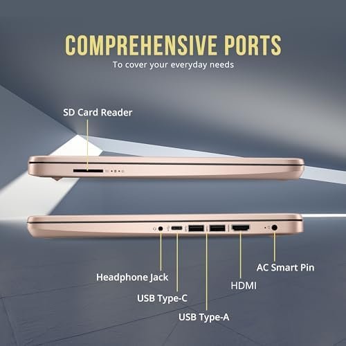 HP Stream 14" HD BrightView Laptop, Intel Celeron N4120, 16GB RAM, 416GB Storage (128GB eMMC + 288GB Docking Station Set), Intel UHD Graphics, 720p Camera, Wi-Fi, 1 Year Office 365, Win 11 S, Gold - Image 9