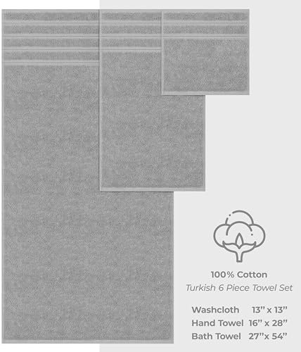 30% & Reviewed by 70K | American Soft Linen Luxury 6 Piece Towel Set, 2 Bath Towels 2 Hand Towel 2 Washcloths, 600 GSM 100% Cotton Turkish Towels - Image 4