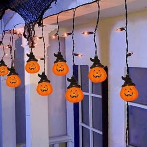 50% OFF | Halloween Curtain Pumpkin Hat Lights, 7Ft...