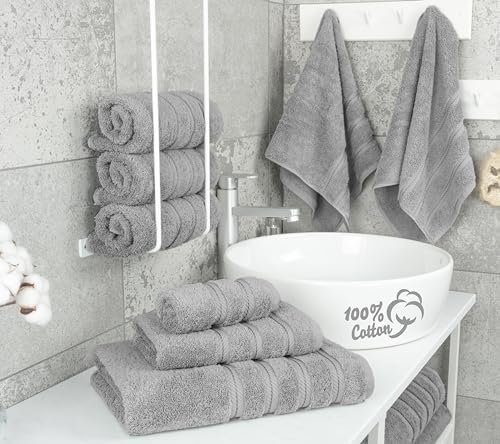 30% & Reviewed by 70K | American Soft Linen Luxury 6 Piece Towel Set, 2 Bath Towels 2 Hand Towel 2 Washcloths, 600 GSM 100% Cotton Turkish Towels - Image 2