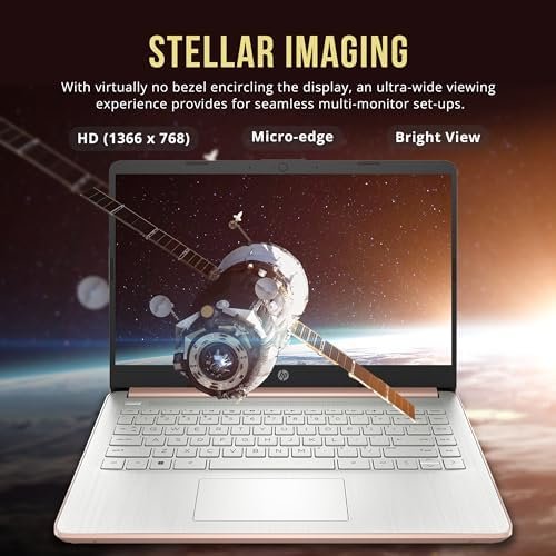 HP Stream 14" HD BrightView Laptop, Intel Celeron N4120, 16GB RAM, 416GB Storage (128GB eMMC + 288GB Docking Station Set), Intel UHD Graphics, 720p Camera, Wi-Fi, 1 Year Office 365, Win 11 S, Gold - Image 4