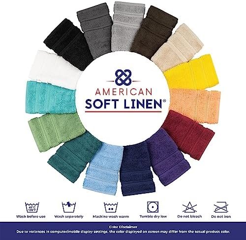 30% & Reviewed by 70K | American Soft Linen Luxury 6 Piece Towel Set, 2 Bath Towels 2 Hand Towel 2 Washcloths, 600 GSM 100% Cotton Turkish Towels - Image 8