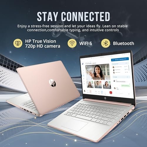 HP Stream 14" HD BrightView Laptop, Intel Celeron N4120, 16GB RAM, 416GB Storage (128GB eMMC + 288GB Docking Station Set), Intel UHD Graphics, 720p Camera, Wi-Fi, 1 Year Office 365, Win 11 S, Gold - Image 6