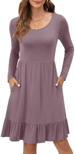 50% Off | LILBETTER Women's Long Sleeve Fall Dress