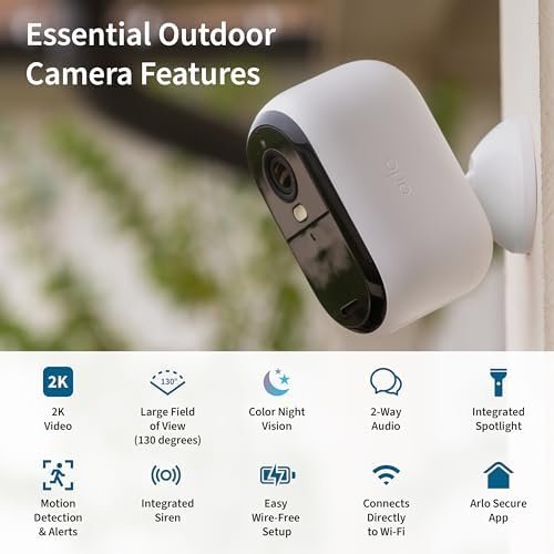 59% Off | Arlo Essential Security Camera 2K | Outdoor - Indoor | - Image 2
