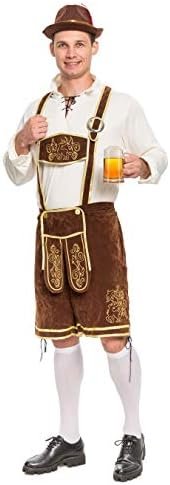 Spooktacular Creations Halloween Men Oktoberfest Costume Set, Lederhosen Men with German Bavarian Hat, Beer Costume, Adults Halloween Brown Outfit for Beer Festival Party (X-Large) : Clothing, Shoes & Jewelry - Image 5
