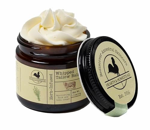 Hearth and Homestead: Handmade Whipped Tallow Balm (Unscented/Herb-Infused)