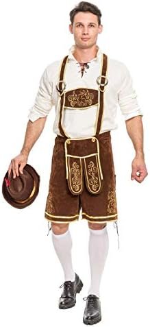 Spooktacular Creations Halloween Men Oktoberfest Costume Set, Lederhosen Men with German Bavarian Hat, Beer Costume, Adults Halloween Brown Outfit for Beer Festival Party (X-Large) : Clothing, Shoes & Jewelry - Image 4