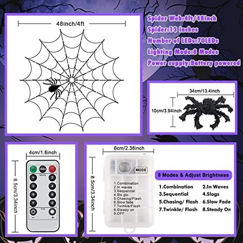 50% Off | Halloween Decorations Spider Web Lights - Image 4