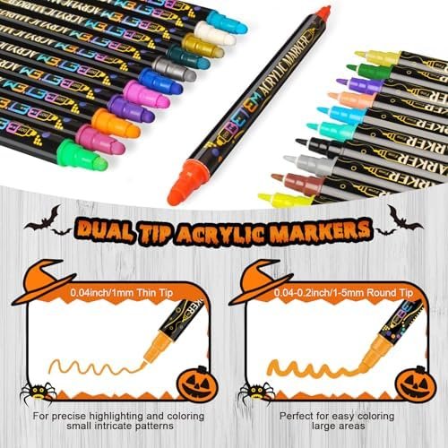 29% Off | Betem 24 Colors Dual Tip Acrylic Paint Pens Markers - Image 3