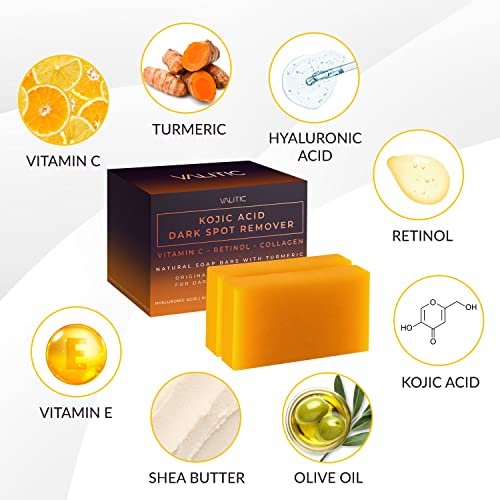 25% Off | VALITIC Kojic Acid Dark Spot Remover Soap Bars with Vitamin C, Retinol, Collagen, Turmeric - Image 6