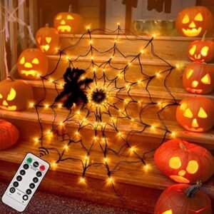 50% Off | Halloween Decorations Spider Web Lights –...