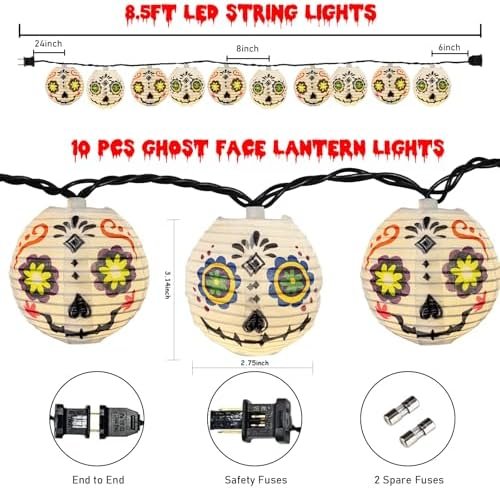 50% Off | Abeja Halloween White Lantern String Lights - Image 2