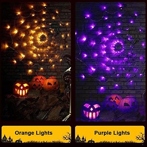 50% Off | Halloween Decorations Spider Web Lights - 4FT Diameter 70 LEDs with Black Spider - Image 5