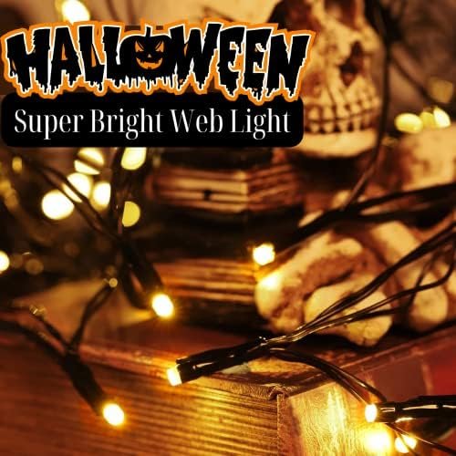 50% Off | Halloween Decorations Spider Web Lights - 4FT Diameter 70 LEDs with Black Spider - Image 3