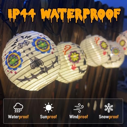 50% Off | Abeja Halloween White Lantern String Lights - Image 3