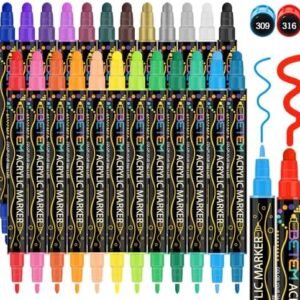 29% Off | Betem 24 Colors Dual Tip Acrylic Paint Pens...