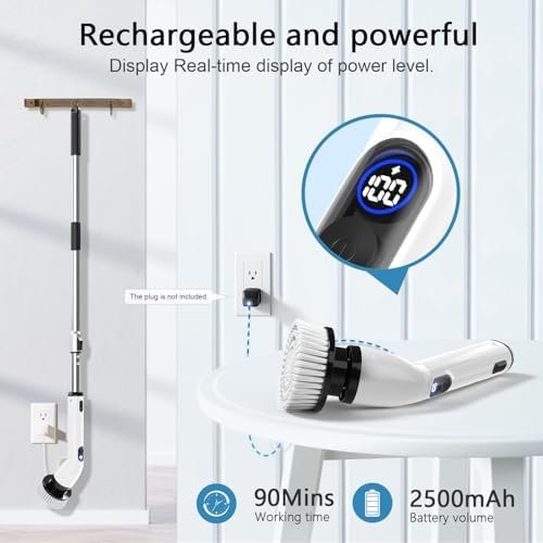 43% Off | TUYU Electric Spin Scrubber, Full-Body IPX7 Waterproof Bathroom Scrubber with Power LCD Display - Image 5