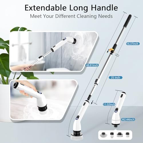 43% Off | TUYU Electric Spin Scrubber, Full-Body IPX7 Waterproof Bathroom Scrubber with Power LCD Display - Image 4