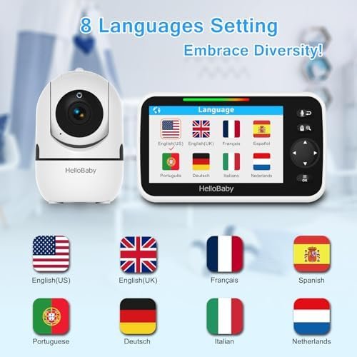 49% Off | HelloBaby No WiFi Baby Monitor 5" Screen 30-Hour Battery - Image 7