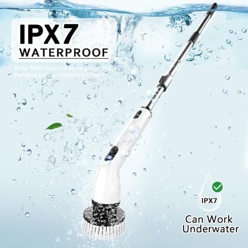 43% Off | TUYU Electric Spin Scrubber, Full-Body IPX7 Waterproof Bathroom Scrubber with Power LCD Display - Image 6