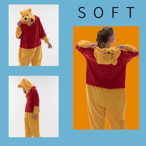 10% Off | COSUSKET Fitted Unisex Adult Bear Onesie Pajamas, Halloween Flannel Women's Cosplay Animal One Piece Costume - Image 5