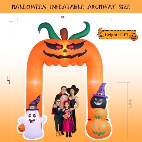 37% Off | 11FT Halloween Inflatable, Giant Halloween Inflatables Archway, Inflatables Blow Up Scary Pumpkin - Image 2