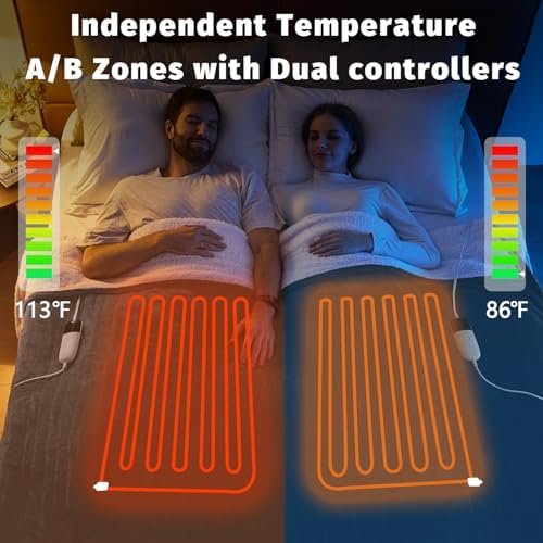 27% Off | Heated Electric Blanket Queen Size - 84" x 90" Heating Blanket with Dual Control - Image 2
