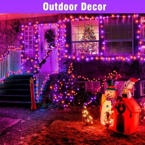 60% Off | Nisocy 66FT LED String Lights Outdoor Waterproof – Purple Orange Fairy Lights with Plug - Image 6
