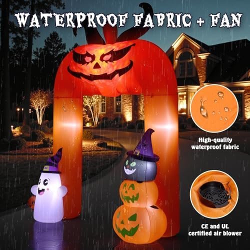 37% Off | 11FT Halloween Inflatable, Giant Halloween Inflatables Archway, Inflatables Blow Up Scary Pumpkin - Image 5