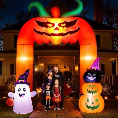 37% Off | 11FT Halloween Inflatable, Giant Halloween Inflatables Archway, Inflatables Blow Up Scary Pumpkin