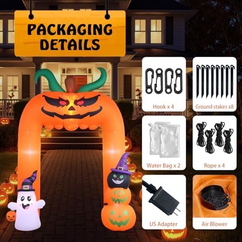 37% Off | 11FT Halloween Inflatable, Giant Halloween Inflatables Archway, Inflatables Blow Up Scary Pumpkin - Image 7