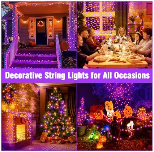 60% Off | Nisocy 66FT LED String Lights Outdoor Waterproof – Purple Orange Fairy Lights with Plug - Image 4