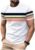 RoseSeek Men’s Color Block Printed T Shirts Round Neck Short Sleeve Tee Shirt Summer Tops White Small