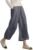 ECUPPER Womens Cotton Cropped Pants Loose Fit Wide Leg Capri Casual Plus Size Elastic Waist Trousers