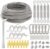 Built Industrial 164-Foot Outdoor Light Hanging Kit with 2mm Vinyl-Coated Stainless Steel Rope and Mounting Hardware –