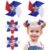 50% Promo Code thru 7/15: AOFLLU 4PCS 4th of July Hair Bows for Girls, Patriotic Toddler Bows for Independence Day, Red White Blue Bows for Girls, American Flag Hair Accessories for Tollders Kids Teens Children